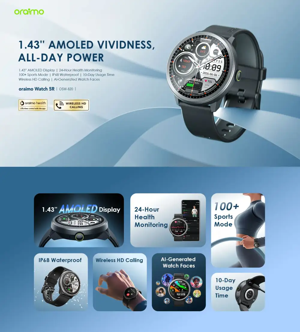 Oraimo Watch 5R OSW-820 Smart Watch