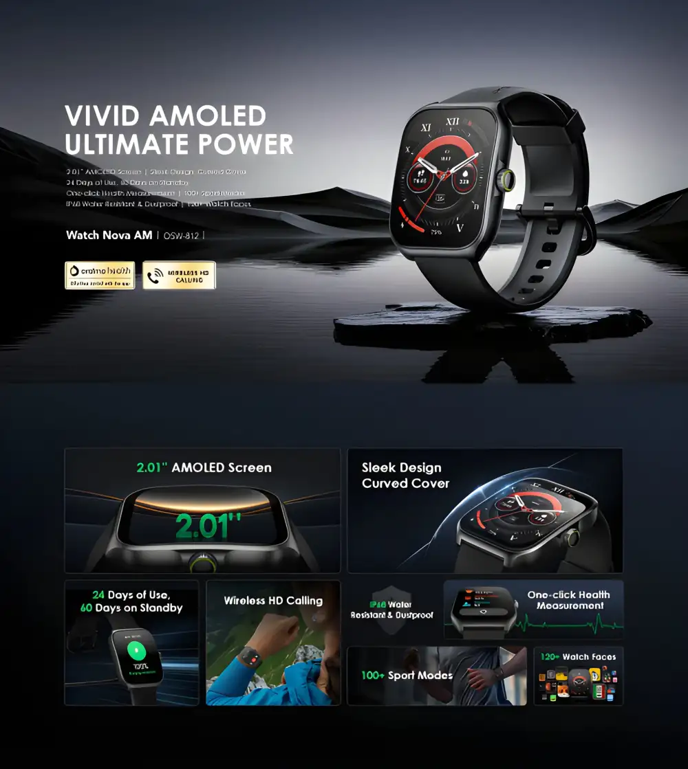 oraimo Watch Nova AM Smart Watch OSW-812