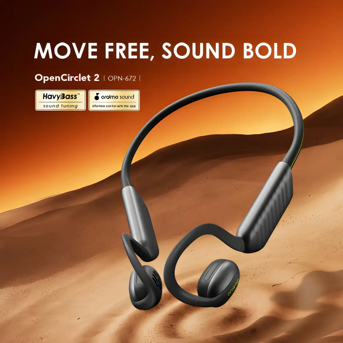 Oraimo OpenCirclet 2 IPX5 Steps Tracking Open-Ear Headphones