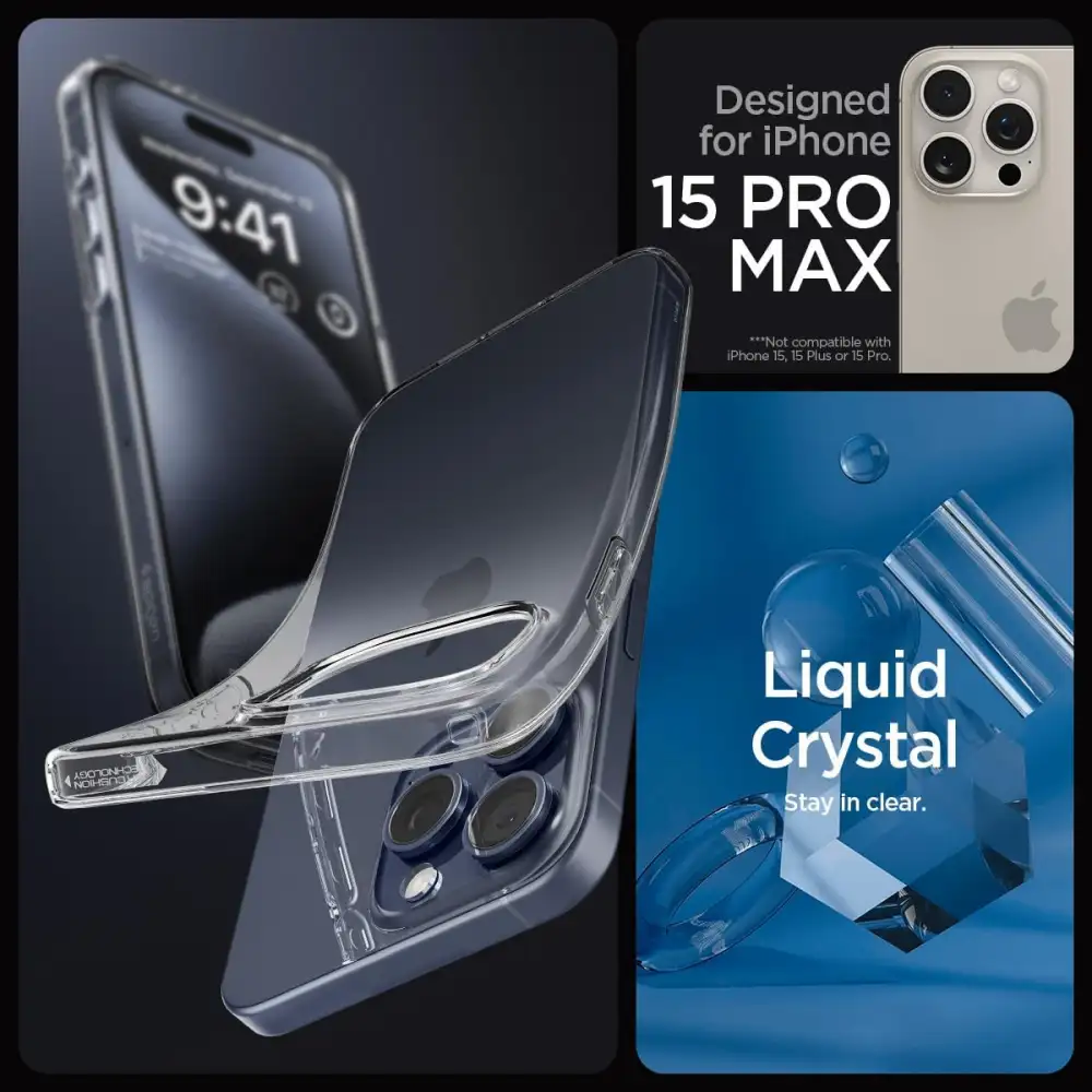 Spigen Crystal Flex TPU Protective Case for iPhone 15 Pro Max