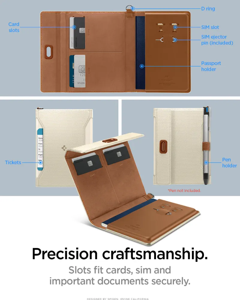 Spigen Passport Holder – Wallet Travel Documents Organizer
