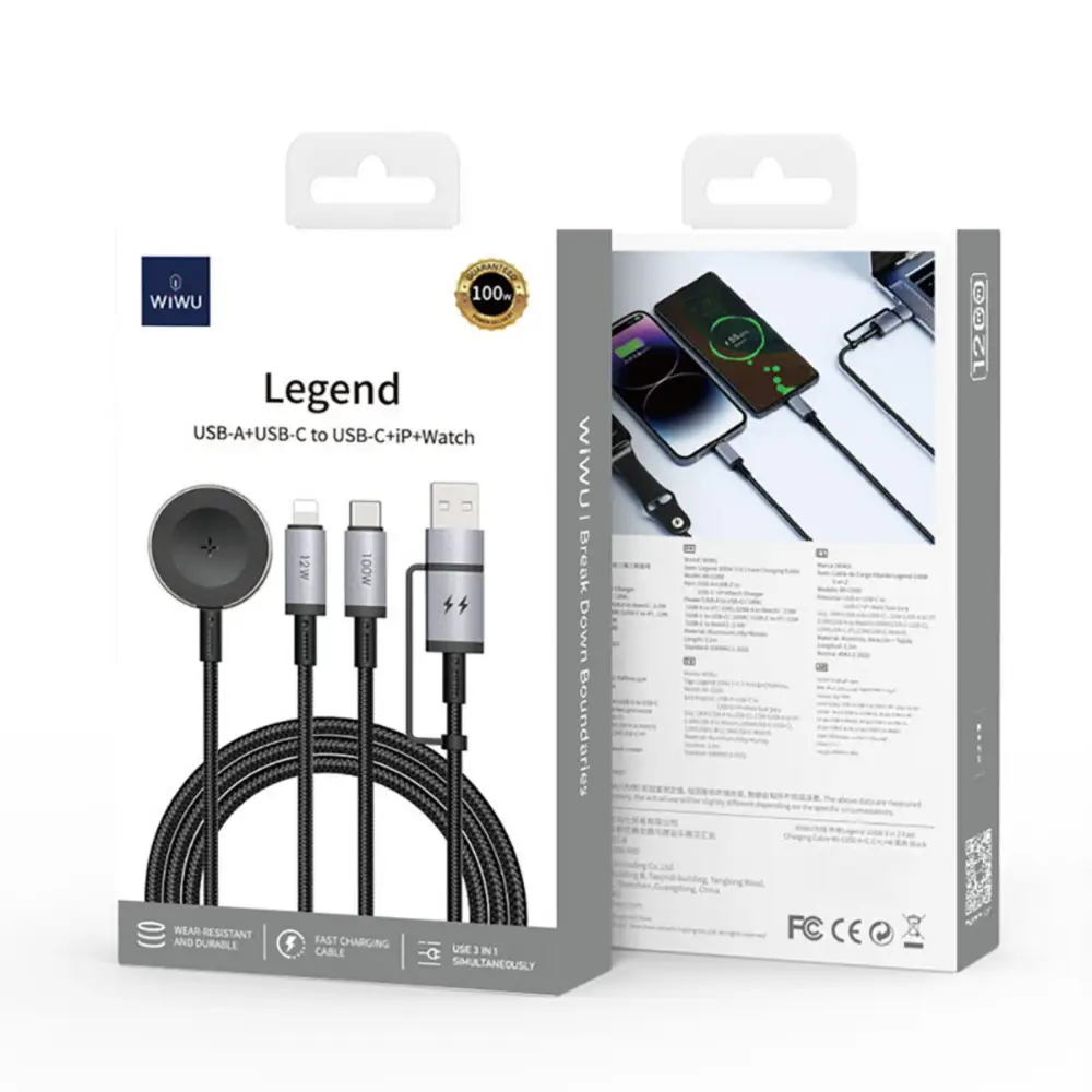 WiWU Wi-C050 Legend 3 in 2 100W Cable