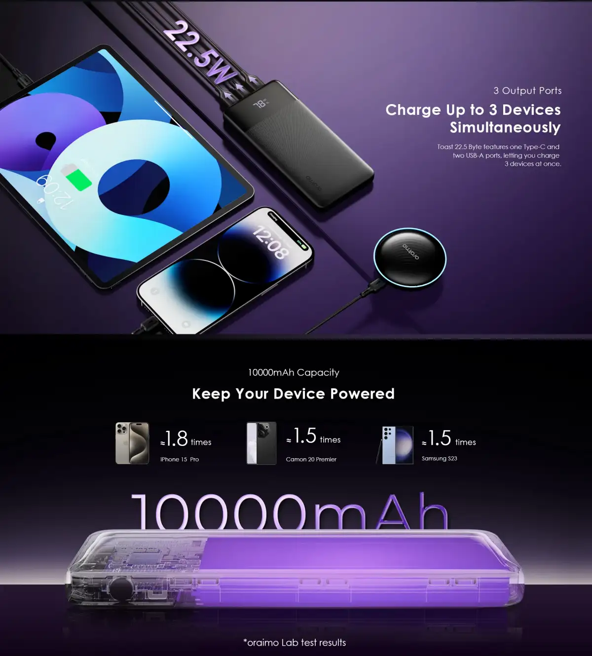 Oraimo OPB-7100Q Toast 22.5 Byte Power Bank – 10000mAh
