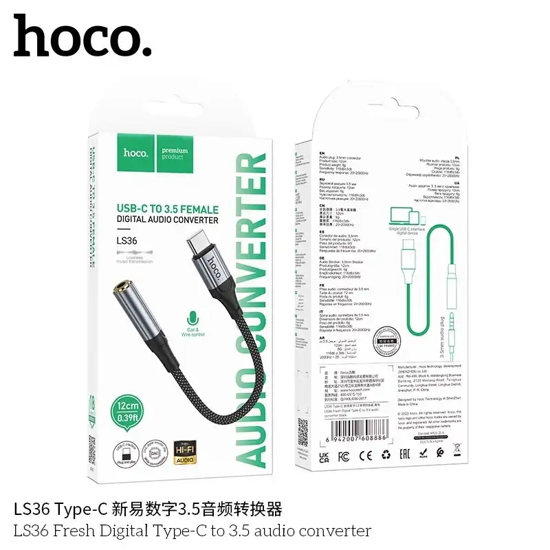 Hoco LS36 Type C To 3.5mm DAC Dongle