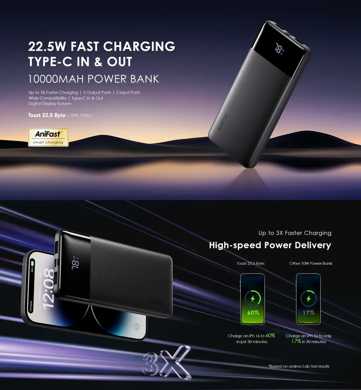 Oraimo OPB-7100Q Toast 22.5 Byte Power Bank – 10000mAh
