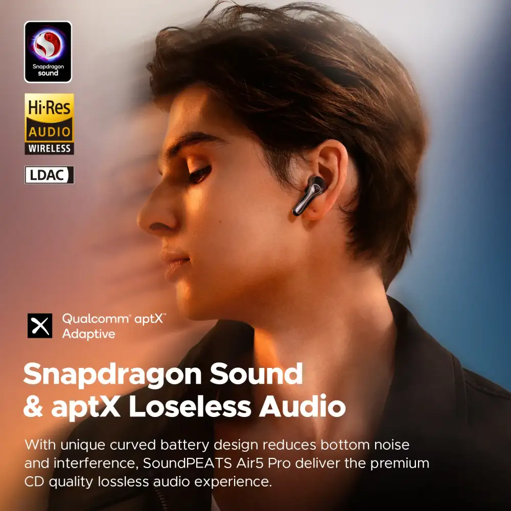 SOUNDPEATS Air5 Pro True Wireless Hi-Res Earbuds with Adaptive ANC