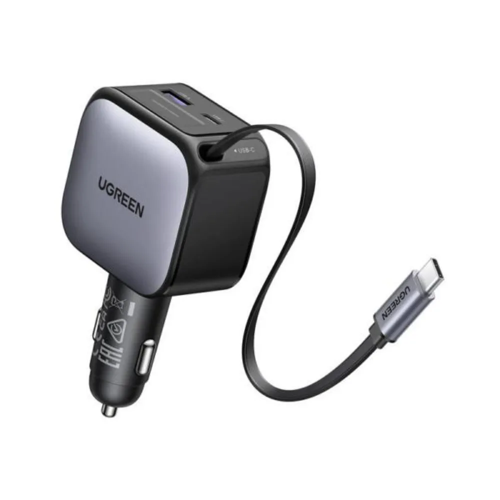 UGREEN EC603 90W Retractable Car Charger With Retractable Cable UGREEN EC603 90W Retractable Car Charger With Retractable Cable