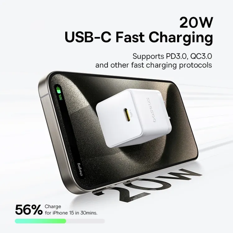 Baseus Palm Fast Charger 1C 20W With Type-C to Lightning Cable