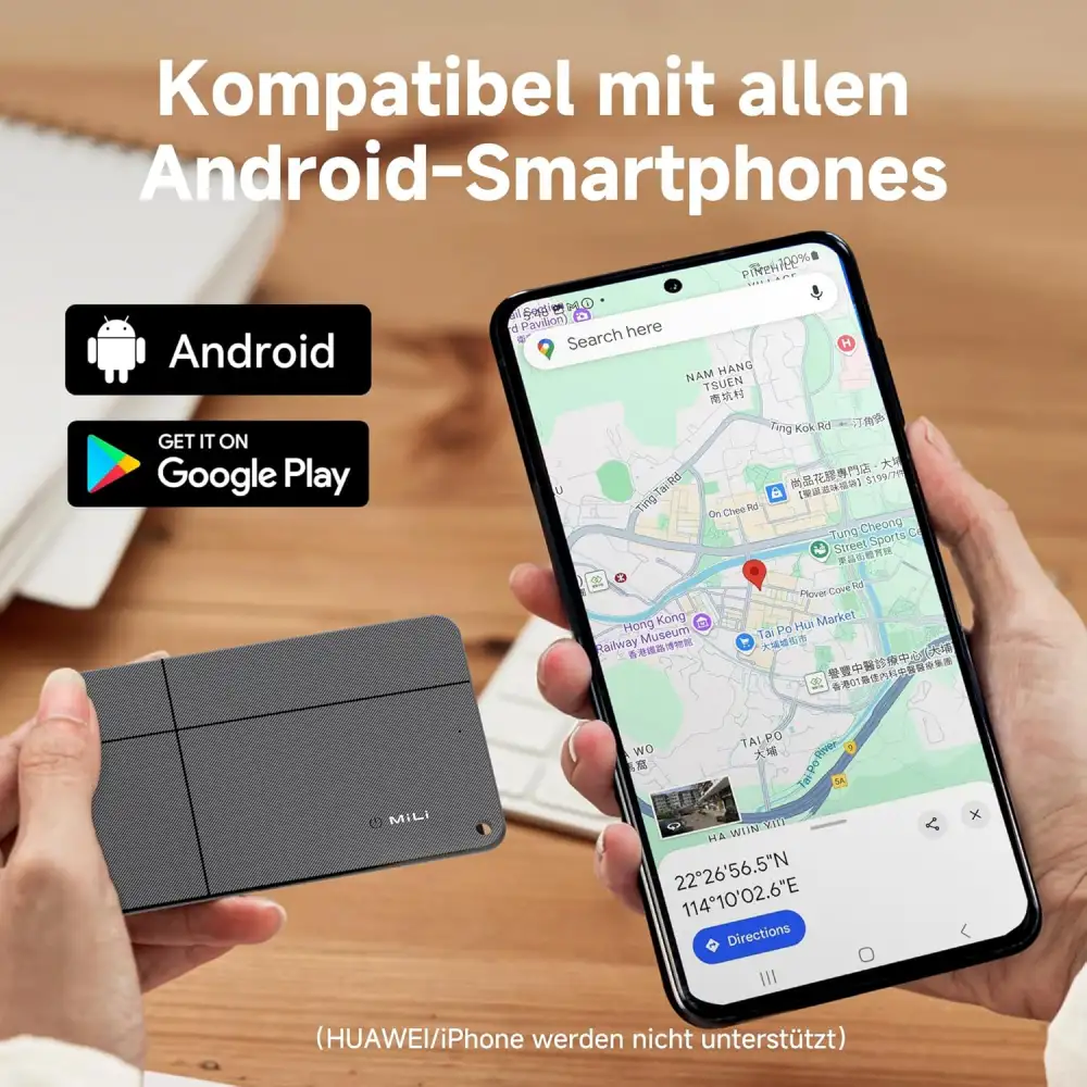 MiLi MiCard Duo Smart Wireless Rechargeable Card Bluetooth Item Finder (iOS or Android Compatible)