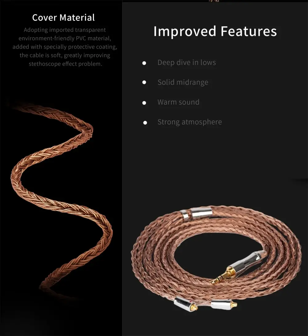KBEAR Show-B 24 Core 5N OFC Upgrade Cable 2Pin 3.5mm