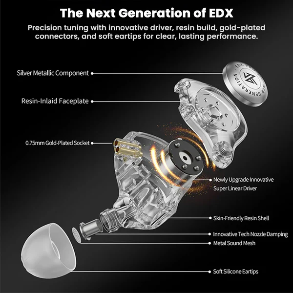 KZ - EDX Pro 2 Super Linear 10mm Dynamic Driver IEM