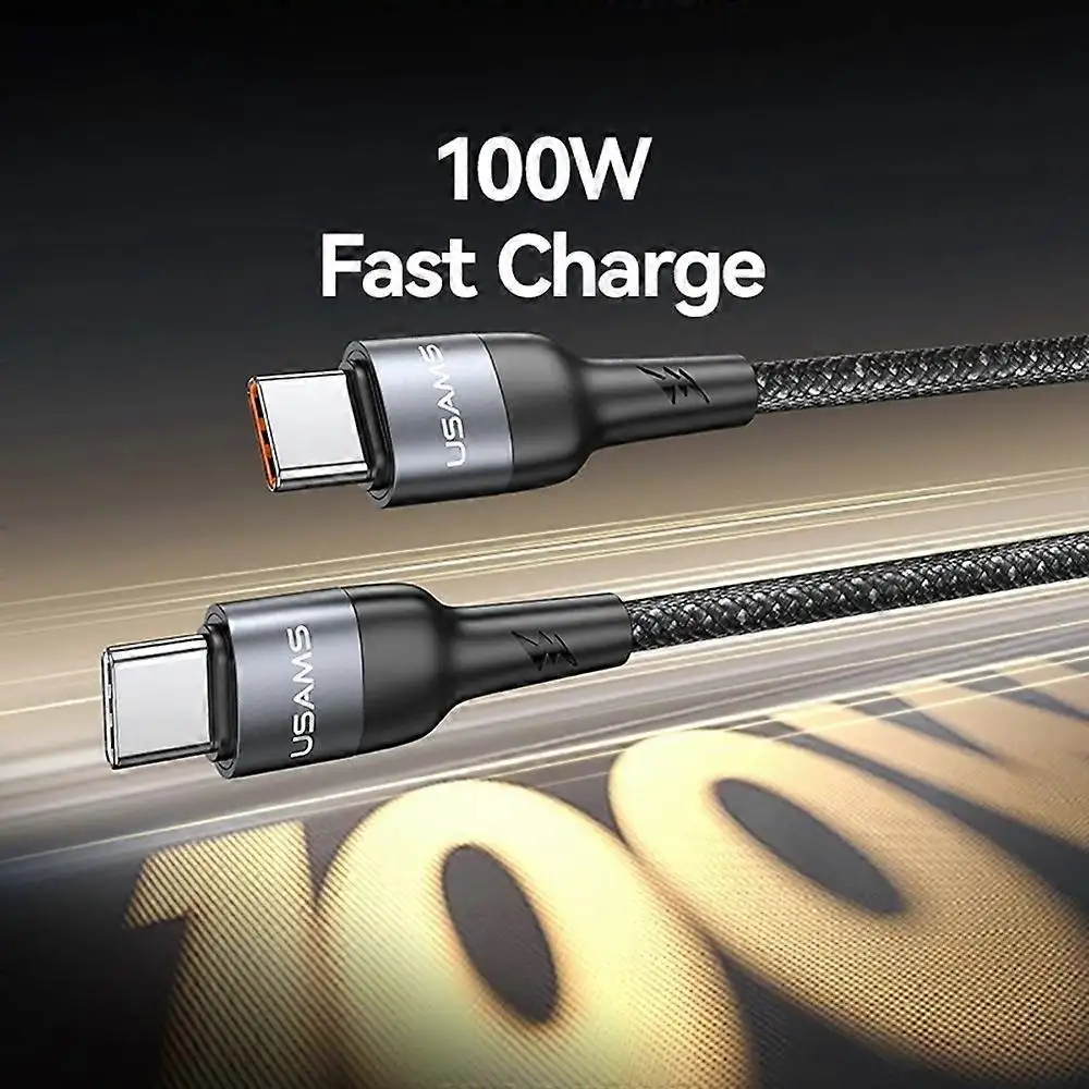 USAMS SJ759 U89 100W Fast Charging with massager black Cable