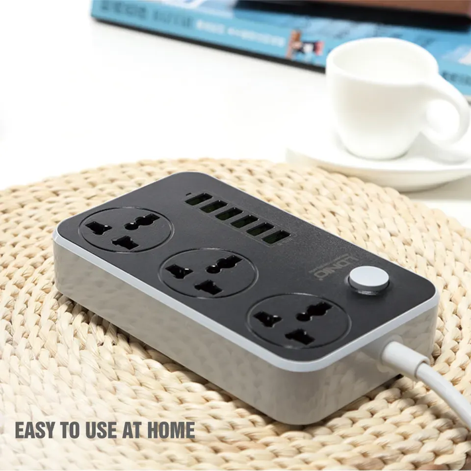 Ldnio SC3604 Power Strip with 3 AC Sockets and 6 USB Ports