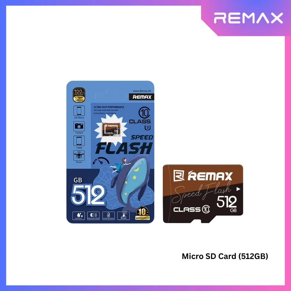 REMAX Micro SD Memory Card (32GB / 64GB / 128GB / 256GB / 512GB) REMAX Micro SD Memory Card (32GB / 64GB / 128GB / 256GB / 512GB)
