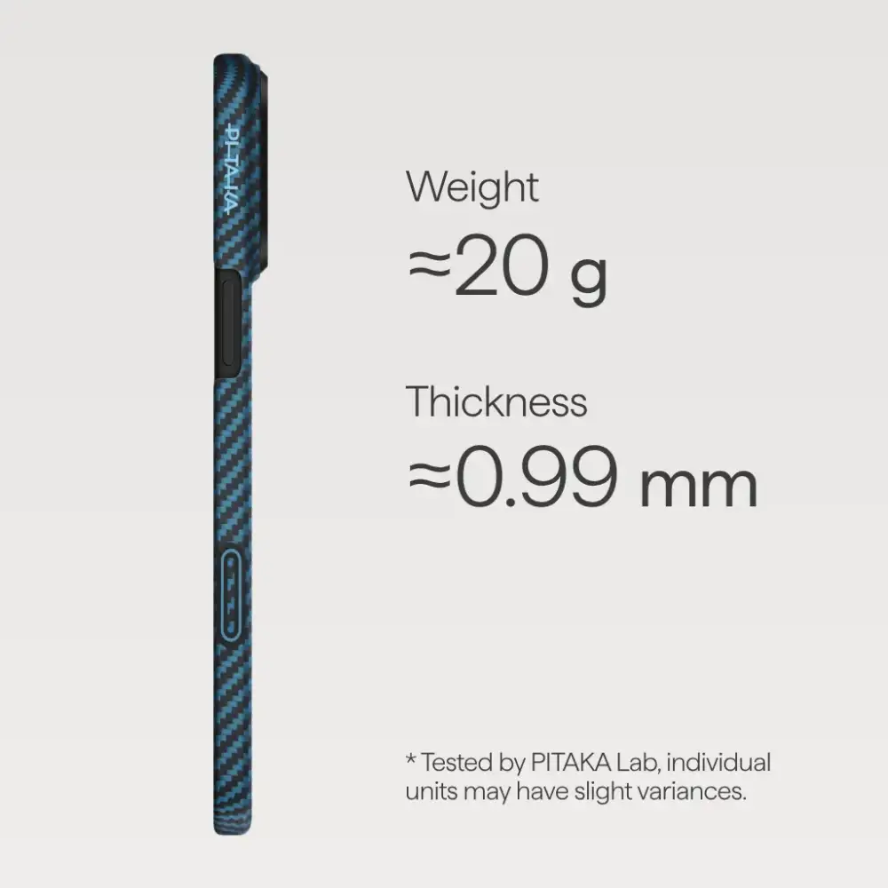 Pitaka Ultra-Slim Case Black/Blue for iPhone 17 Series