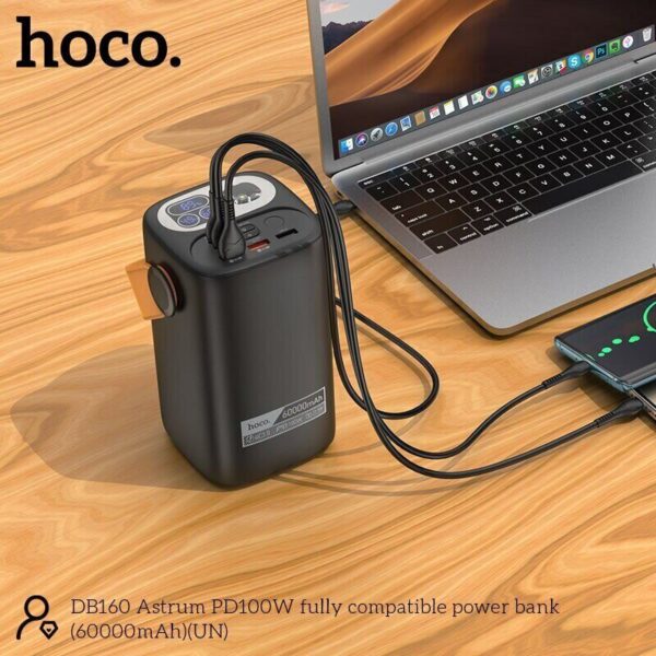 HOCO DB160 Astrum PD100W Fully Compatible Power Bank (60000mAh) – Black