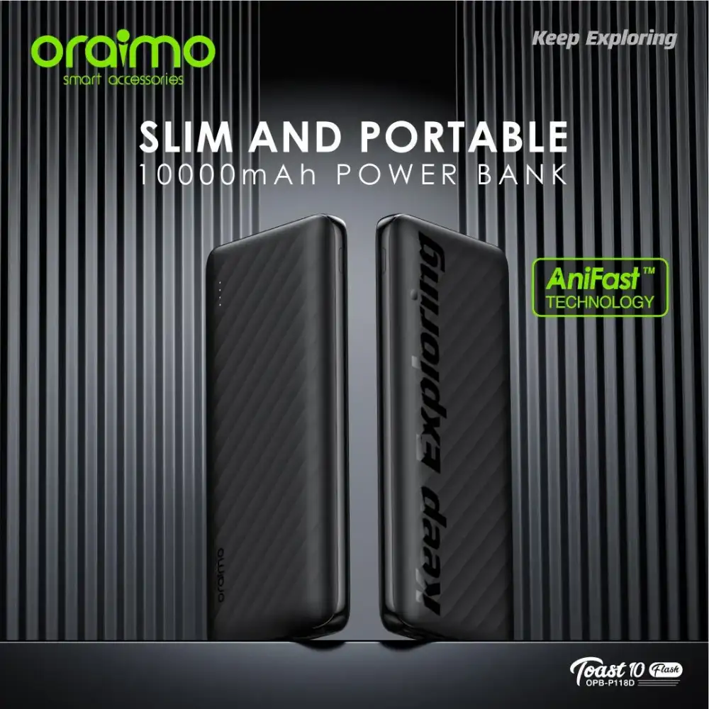 Oraimo OPB- P118D Toast 10 Flash 10000mAh 2.4A Power Bank