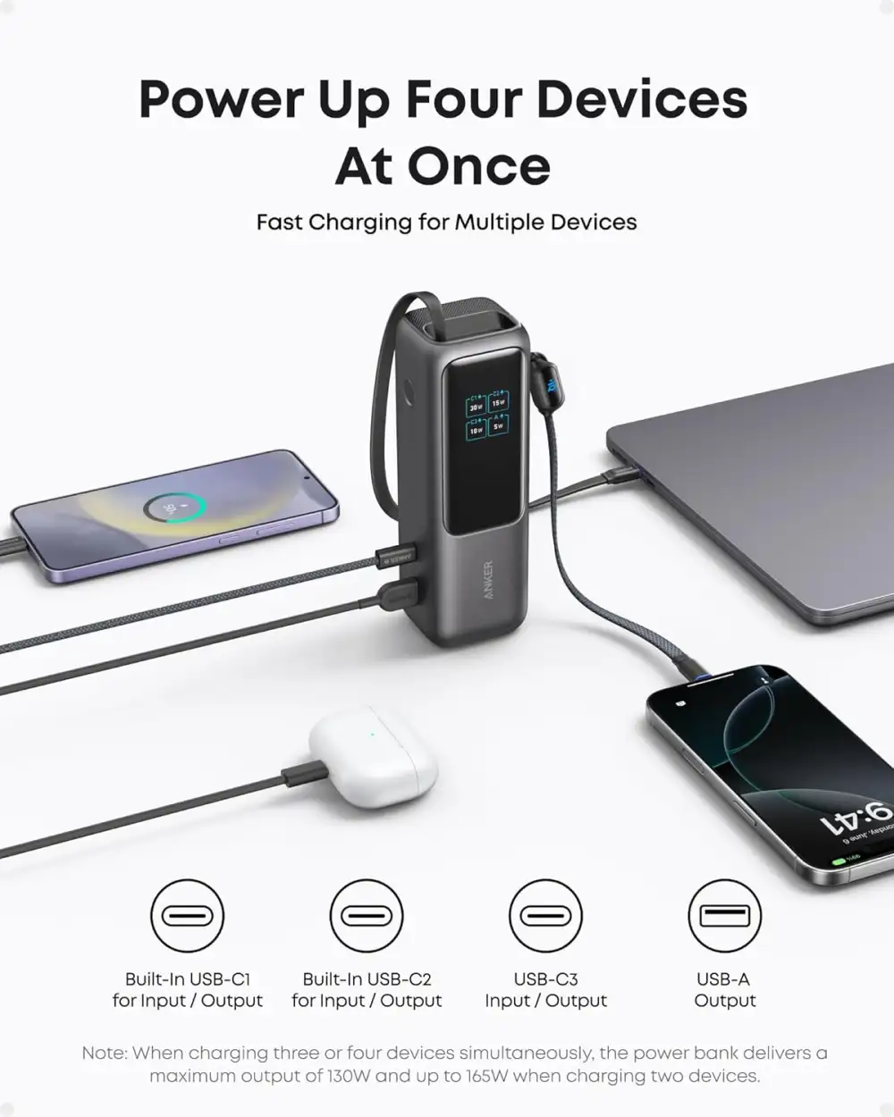 Anker Zolo 165W Laptop Power Bank 25K mAh with Smart Display (A1695)