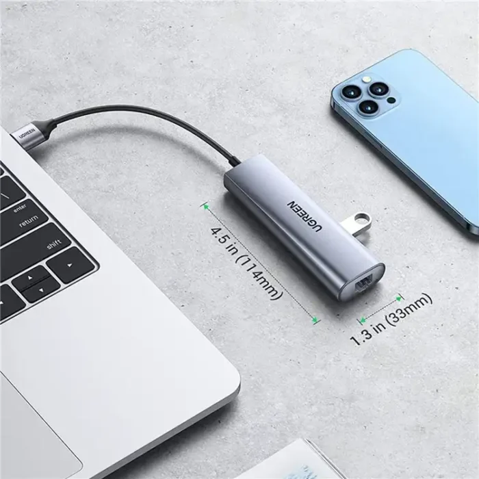 UGREEN 20915 USB Hub 3-Port USB 3.0 Hub 5V Power Port with RJ45