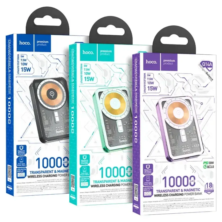 Hoco Q14A PD20W + QC3.0 10000 mAh Transferent Wireless Power Bank