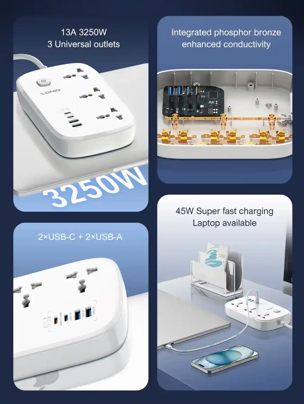 LDNIO SC6 Power Strip 45W USB-C Port
