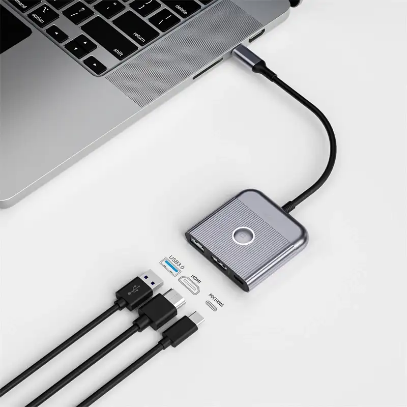 WiWU Wi-HB002 3 in 1 Type C hub Laptop Adapter