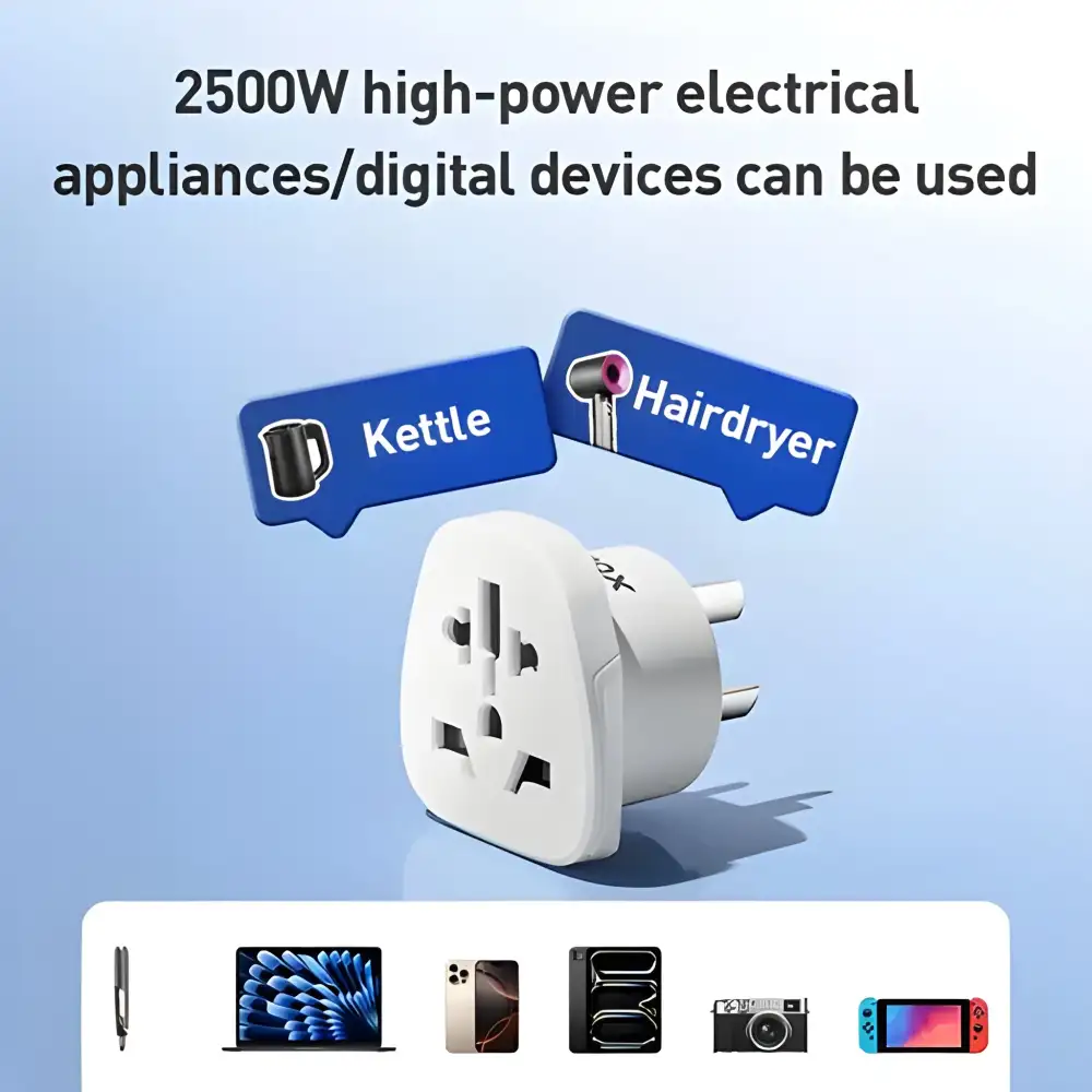 MOMAX UA13 1-World 2500W Global Socket Adapter (EU Plug)
