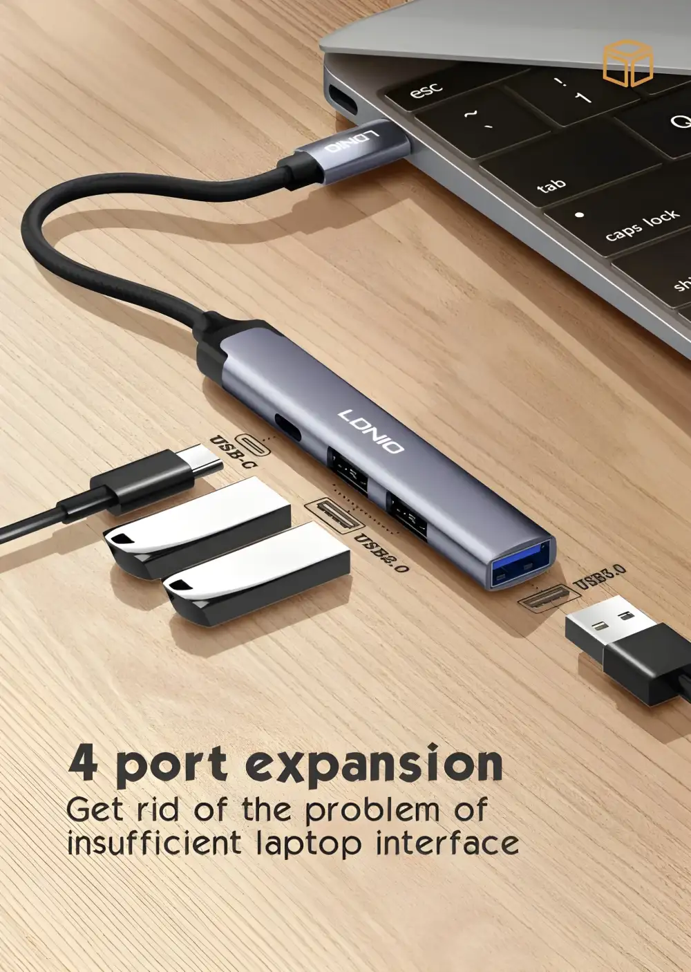 LDNIO DS-74U 4-in-1 USB Hub