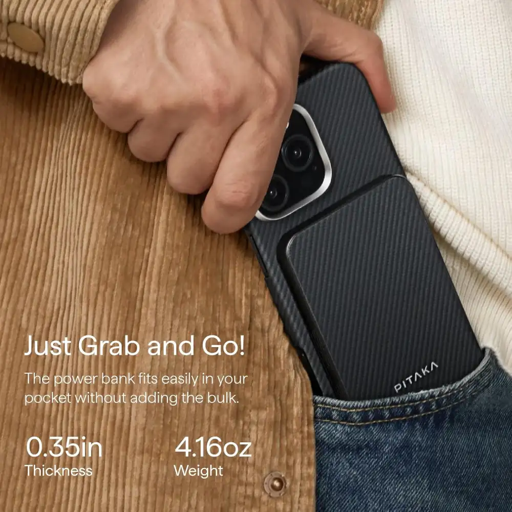 PITAKA Qi2 5000 mAh 15W MagSafe Power Bank