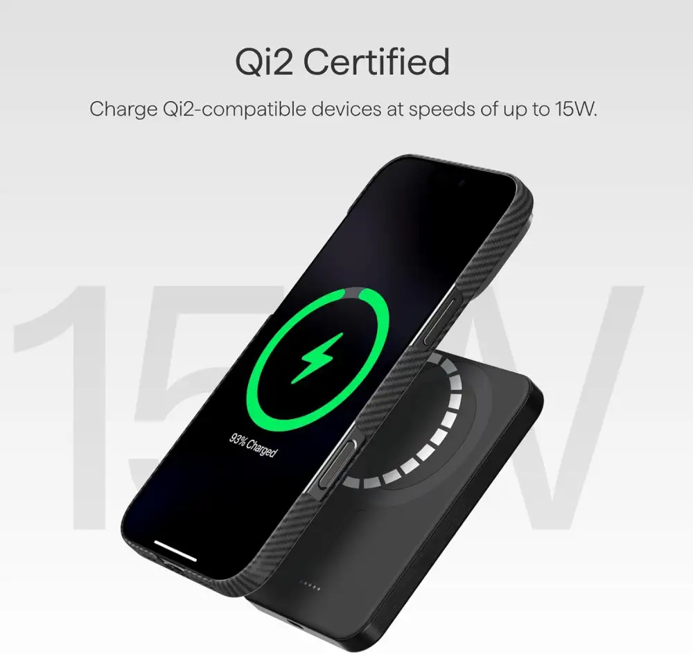 PITAKA Qi2 5000 mAh 15W MagSafe Power Bank