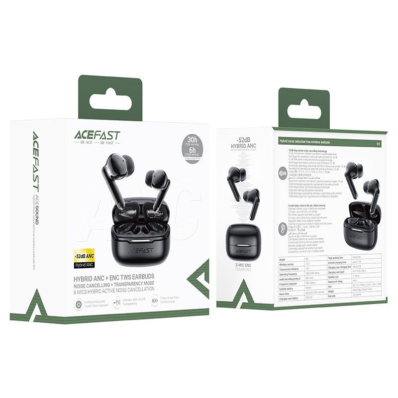 ACEFAST W5 TWS Earphones Hybrid ANC Earbuds