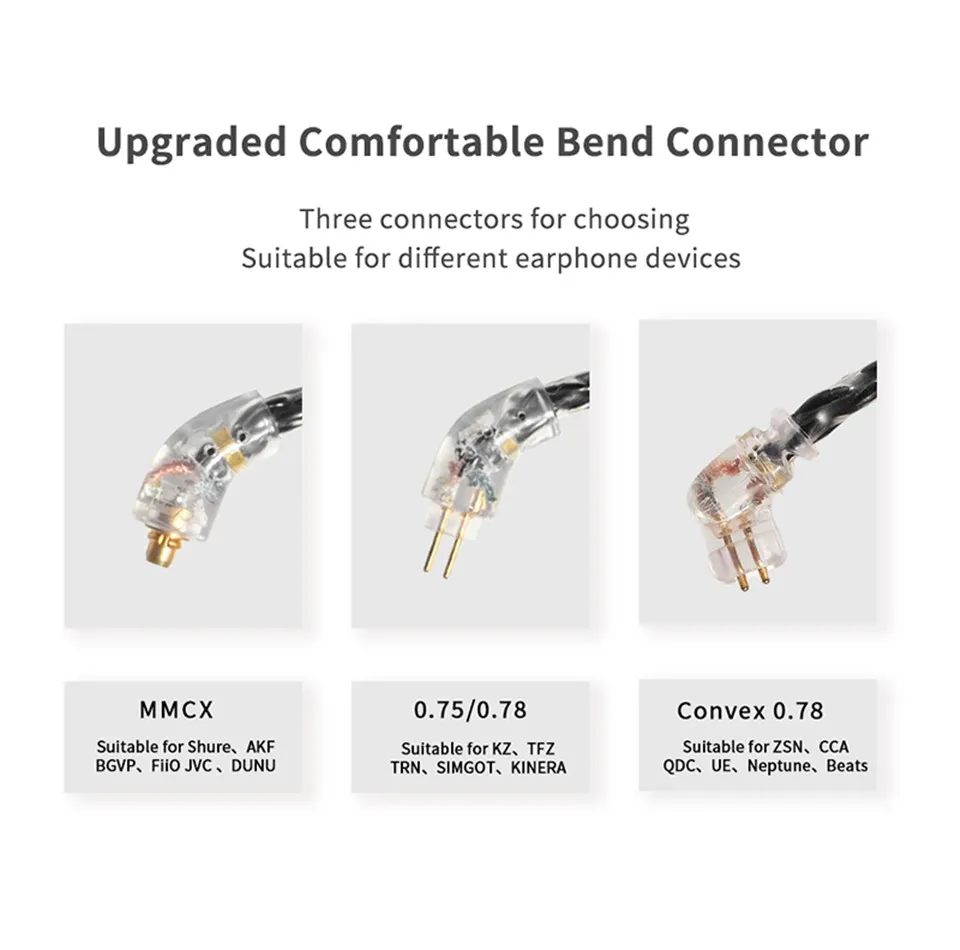 JCALLY TC08 Pro 8Core TYPE-C 2Pin Cable with Mic (DAC Chip)