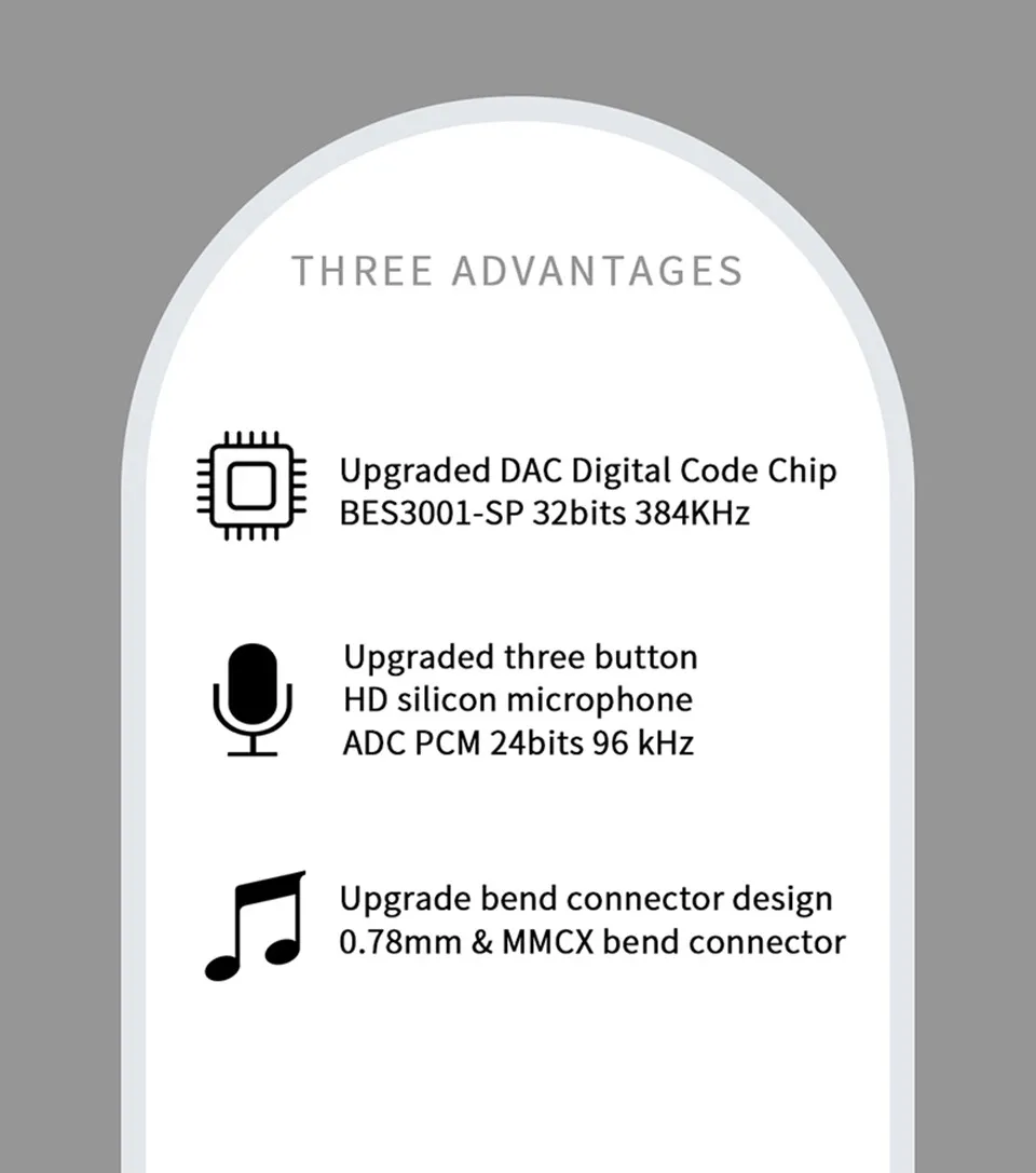 JCALLY TC08 Pro 8Core TYPE-C 2Pin Cable with Mic (DAC Chip)
