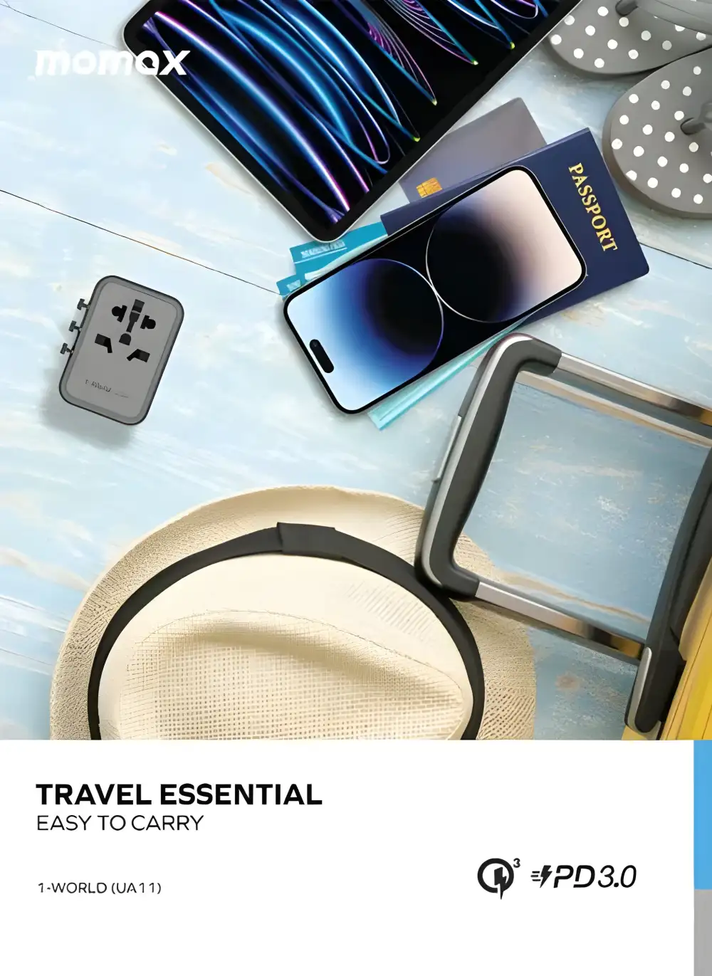 Momax UA11 1-World 3 Port AC Travel Adapter [20W]