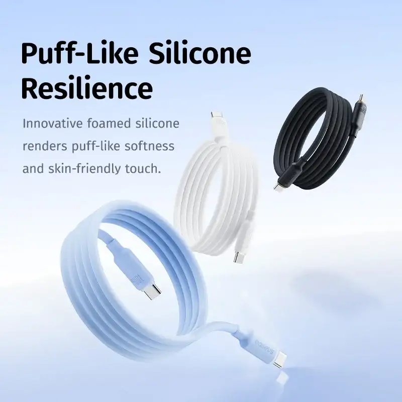 Baseus PD Cable Foamed Silicone Fast Charging Data Cable Type-c to Type-c 100W Blue1m E0426702