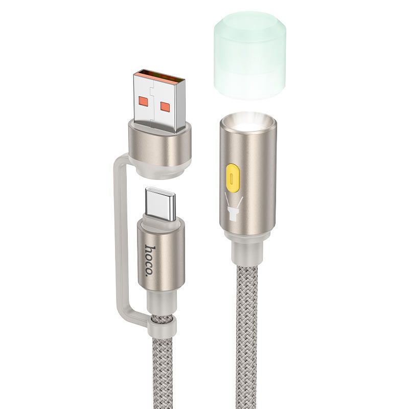 Hoco UA38B UA38C Cable Adapter USB-A Type-C to LED Light
