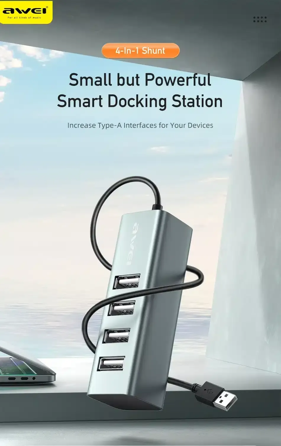 Awei CL-122 USB Extender USB 2.0 Docking Station