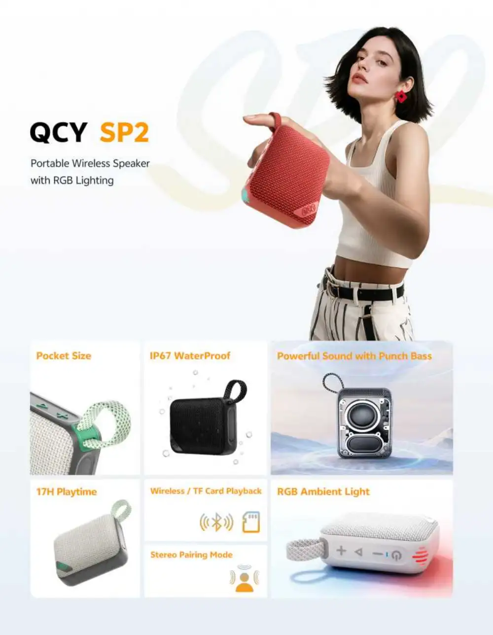 QCY SP2 Portable Wireless Speaker