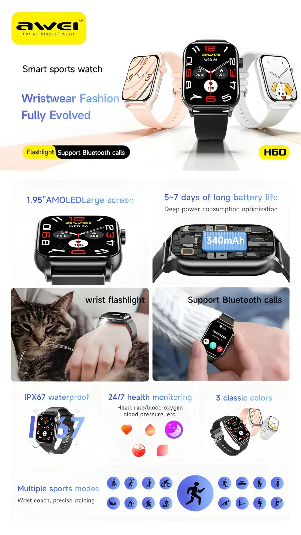 Awei H60 Smart watch
