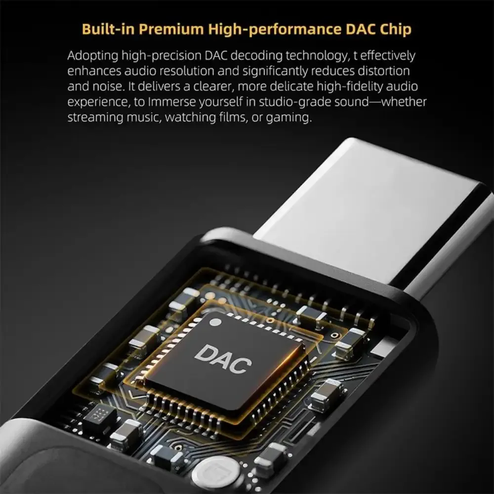 KZ AM02 Portable DAC Decoding Amplifier USB C to 3.5mm Audio Adapter