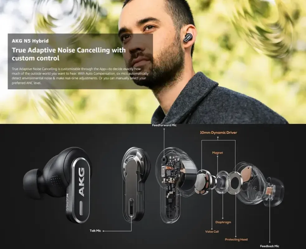 AKG N5 Hybrid True Wireless Earbuds