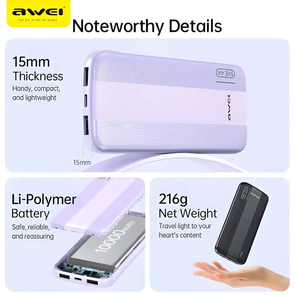 Awei P20K 10000mah Power Bank