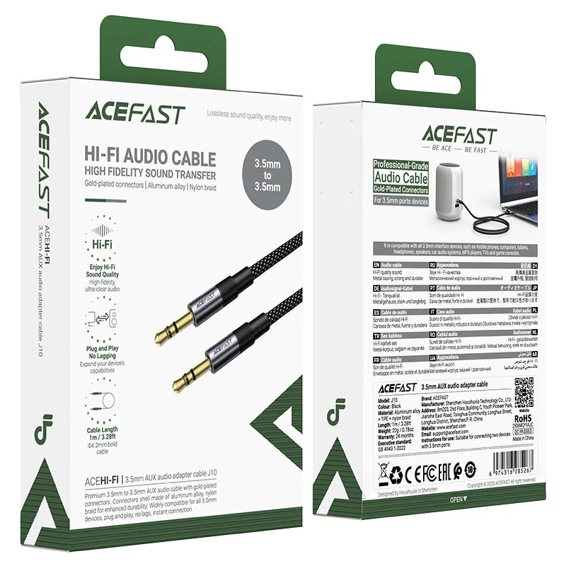 ACEFAST J10 audio cable 3.5mm male to 3.5mm male