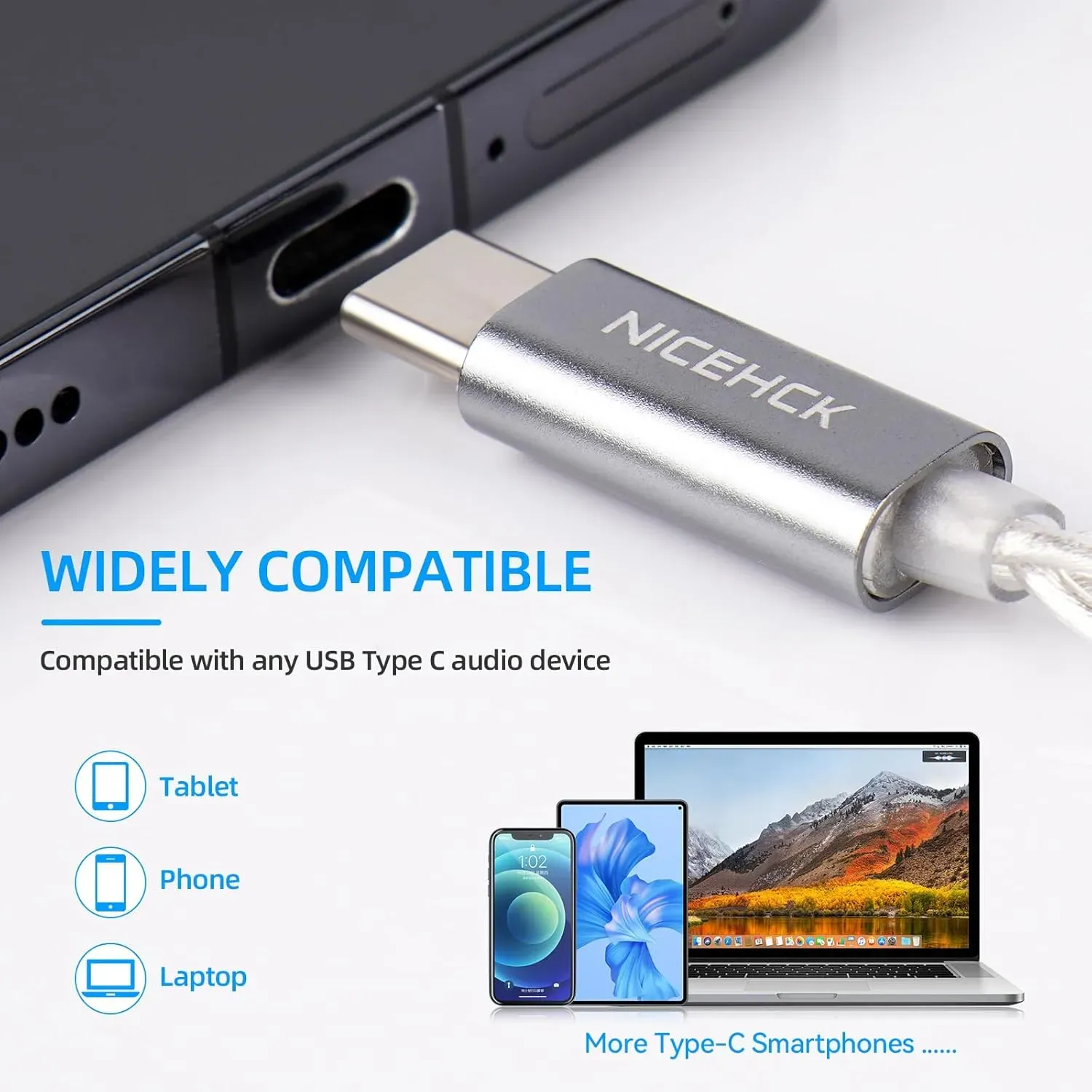 Nicehck SP4 USB C IEM Cable with Mic, CX31993 DAC Chip