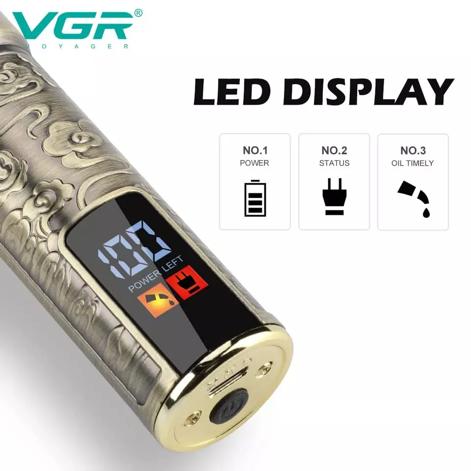 VGR V-073 Professional Hair Trimmer With LED Display