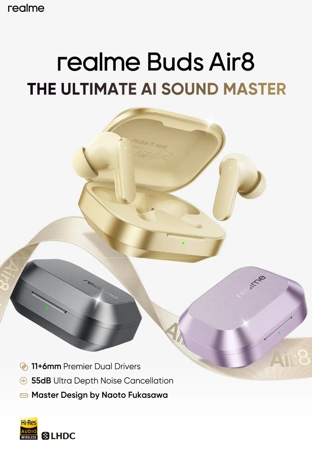 Realme Buds Air 8 Earbuds with 55dB ANC