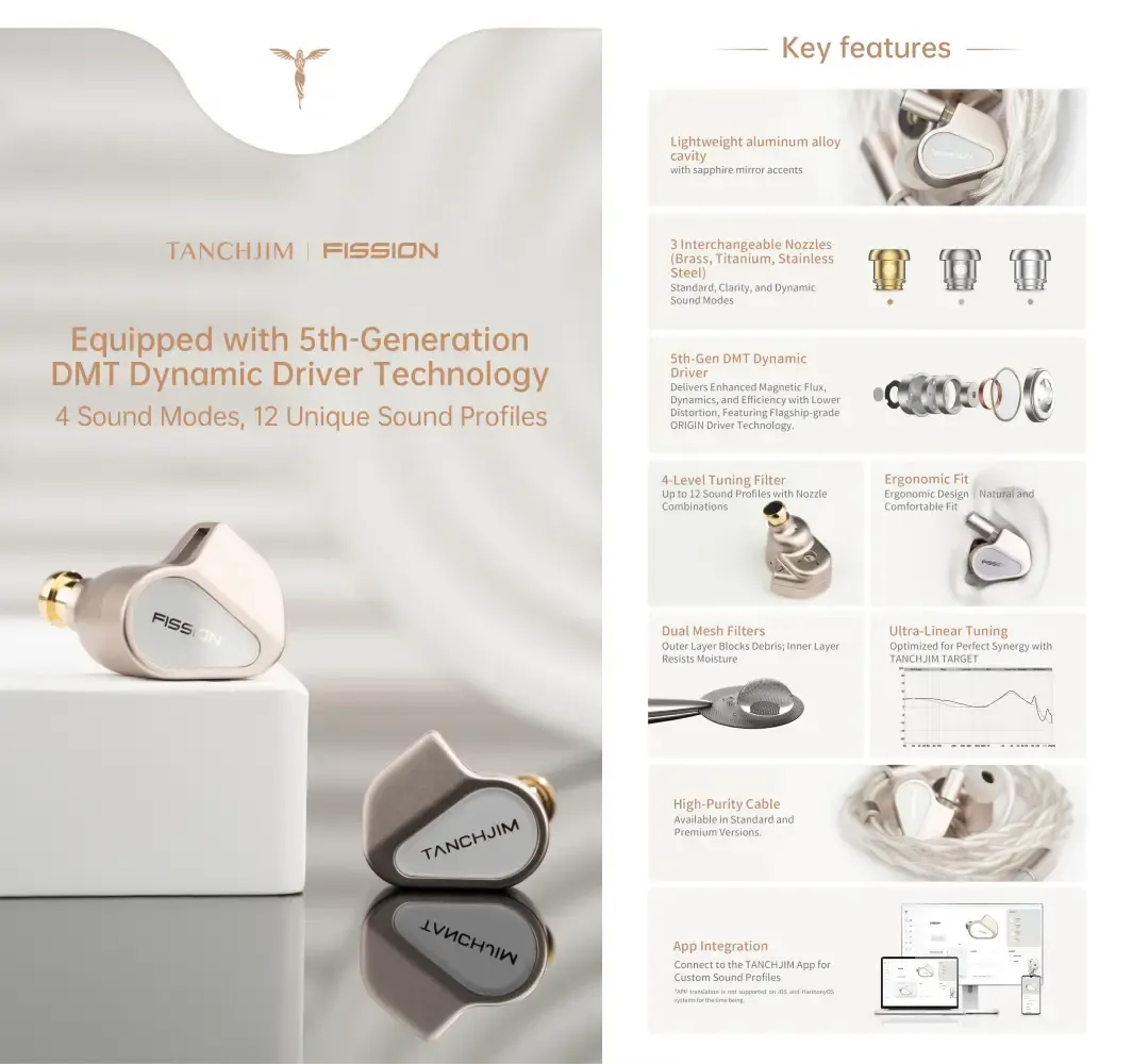 TANCHJIM Fission 5th-Generation DMT Dynamic Driver IEMs