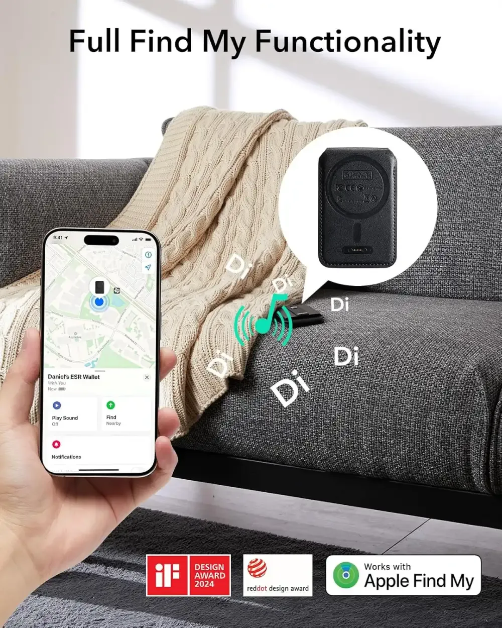 ESR Geo Series MagSafe Wallet Stand With Apple Find My