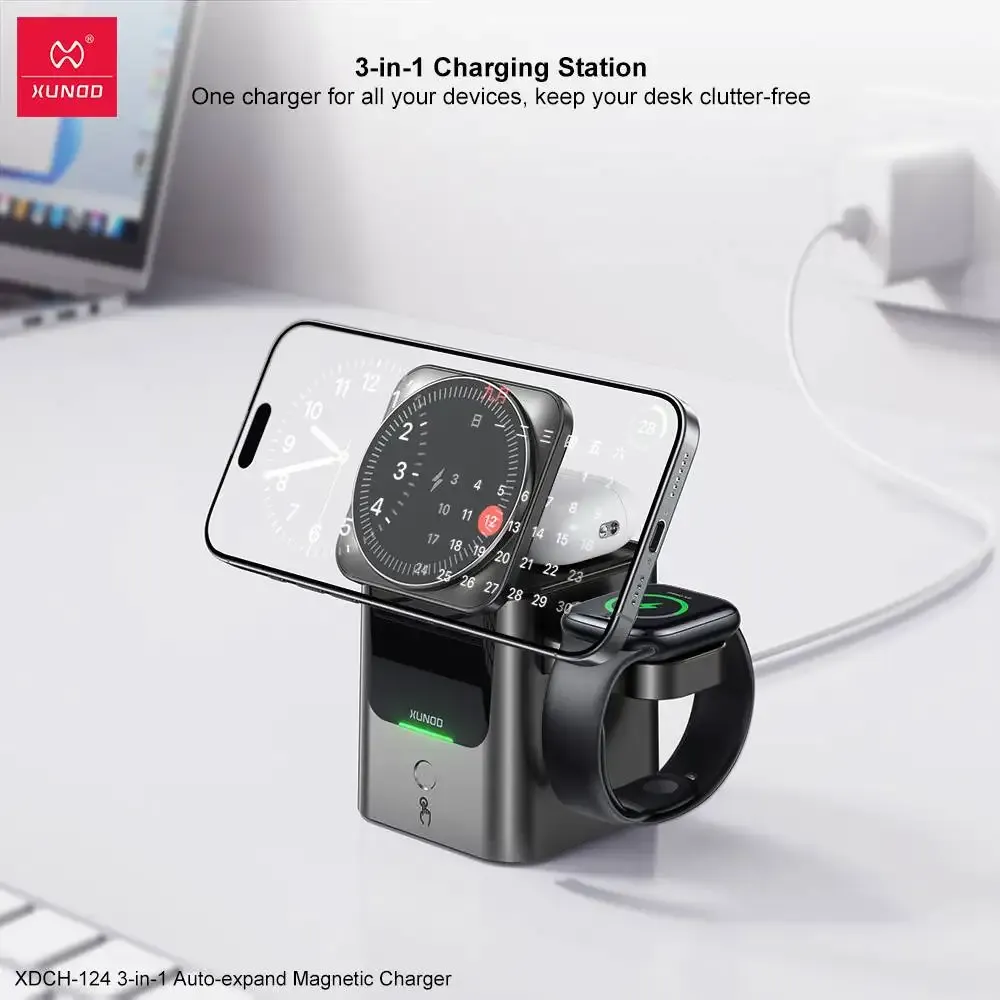 XUNDD XDCH124 3in1 Magnetic Wireless Charger