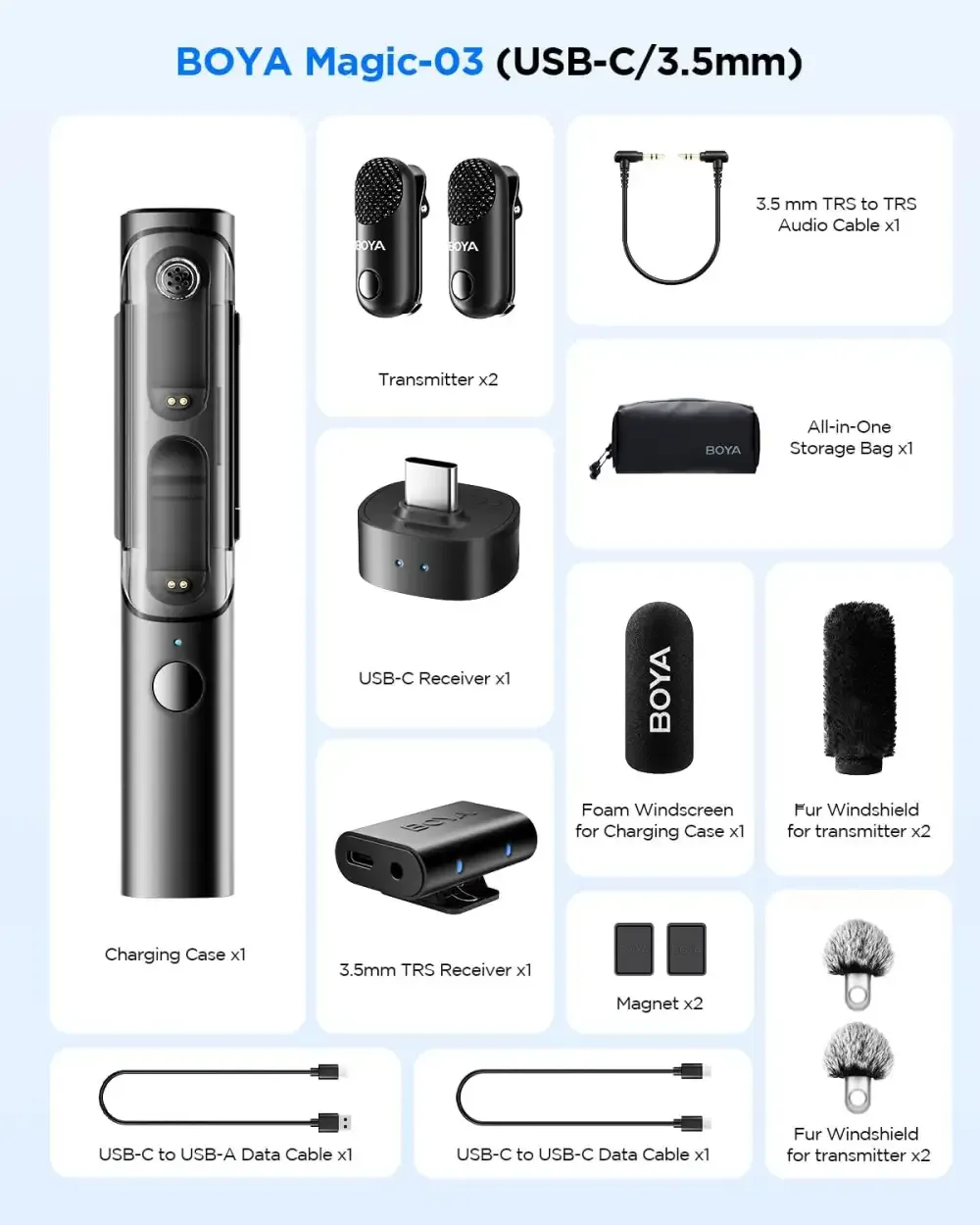Boya Magic 03 AI Powered Transformable Wireless Microphone